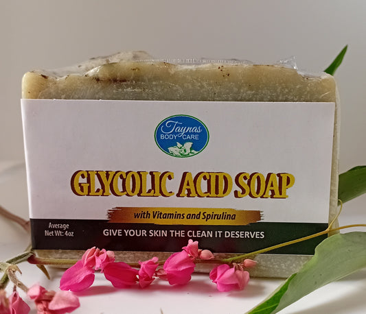 Glycolic Acid soap with Vitamins & Spirulina - Taynas Body Care